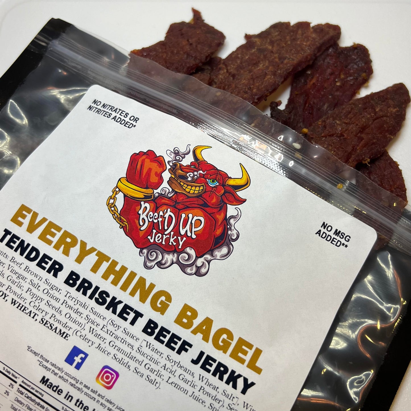 Everything Bagel Tender Brisket Beef Jerky 2.5oz