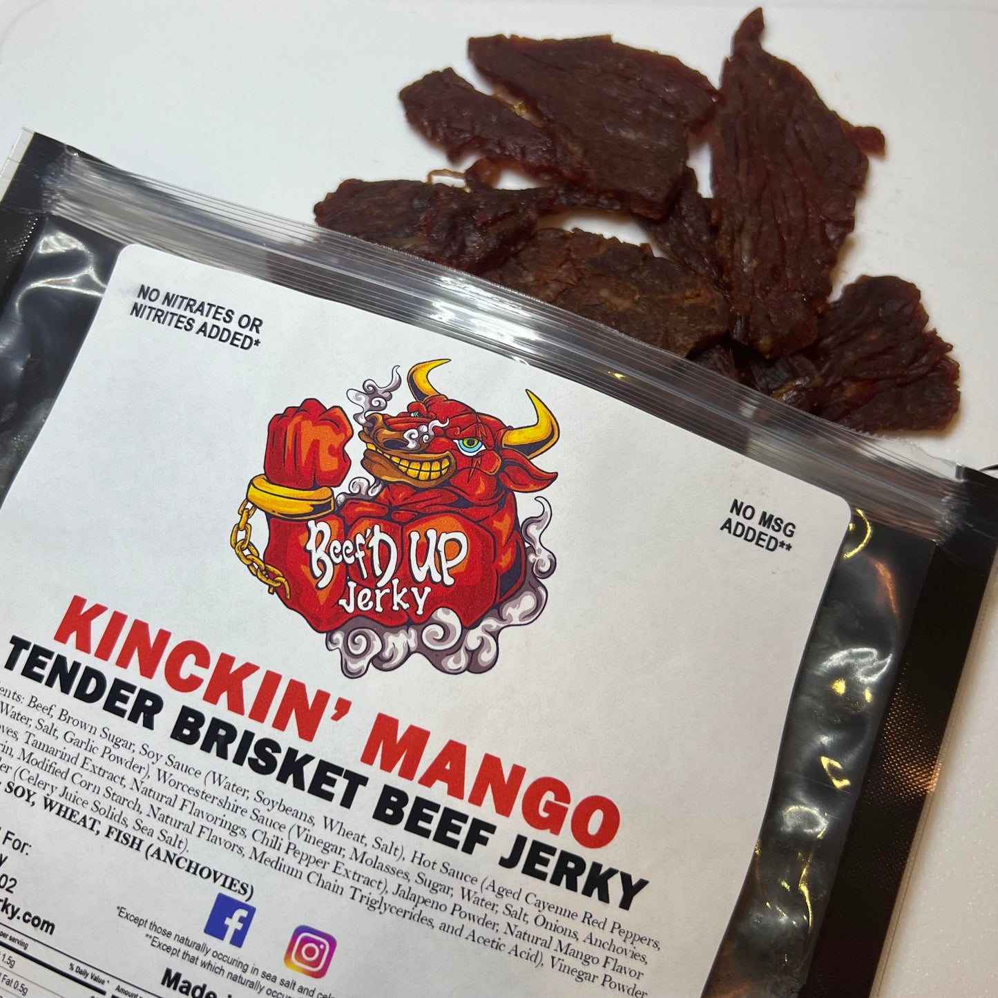 Kickin' Mango Tender Brisket Beef Jerky 2.5oz