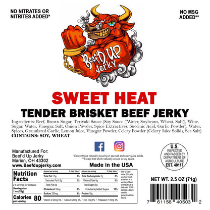 Sweet Heat Tender Brisket Beef Jerky 2.5oz