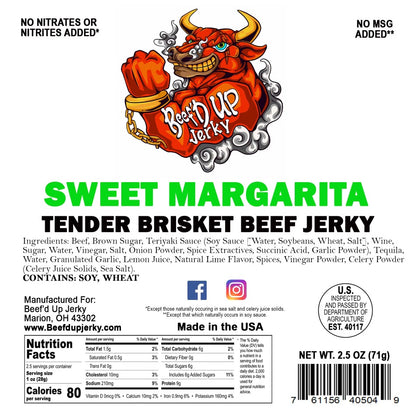 Sweet Margarita Tender Brisket Beef Jerky 2.5oz