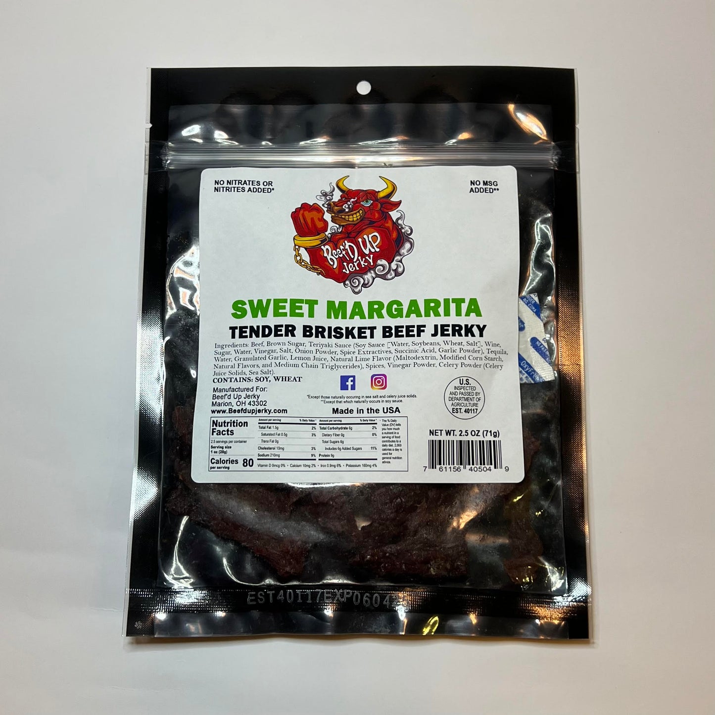 Sweet Margarita Tender Brisket Beef Jerky 2.5oz